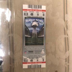 2011 Super Bowl XLV Ticket, Packers vs Steelers